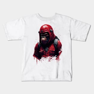 Fierce Gorilla in Red outfit Kids T-Shirt